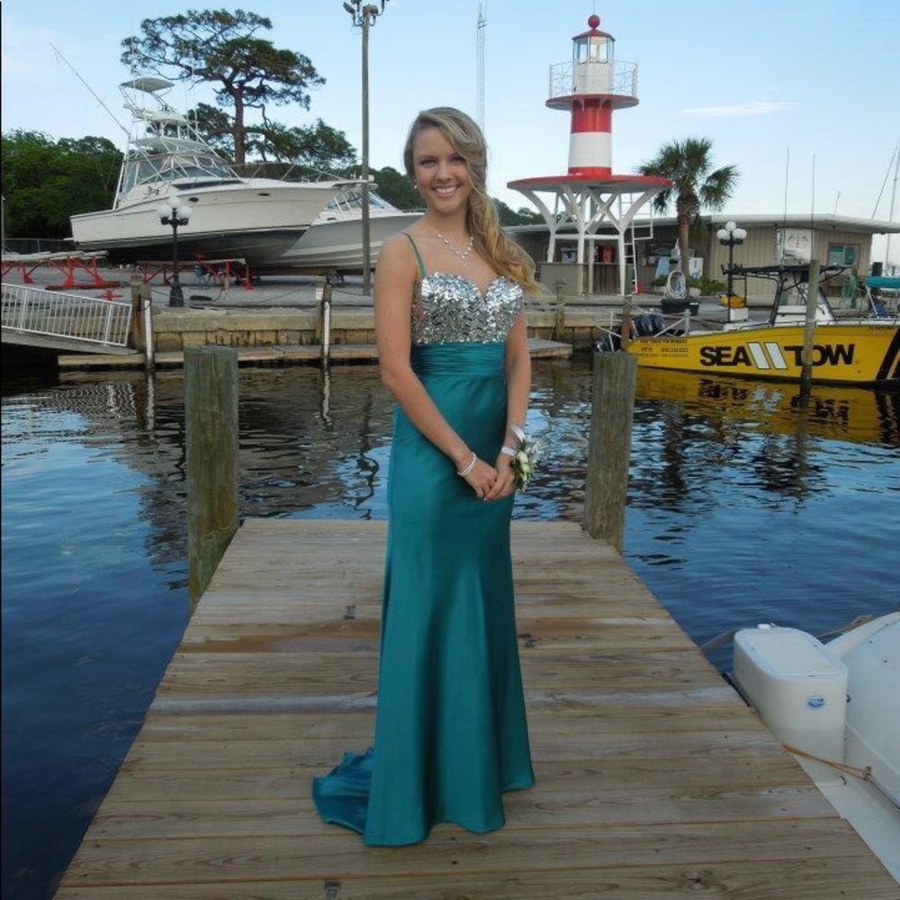 Teal prom/pageant dress